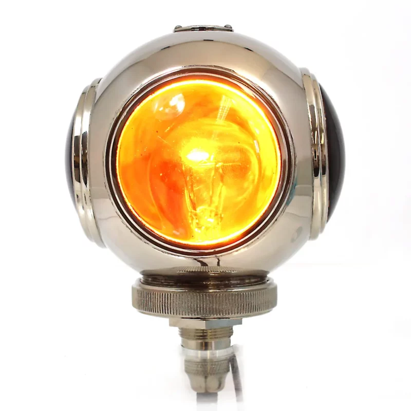 Diver's Helmet rear vintage lamp with Amber indicator bullseye lenses