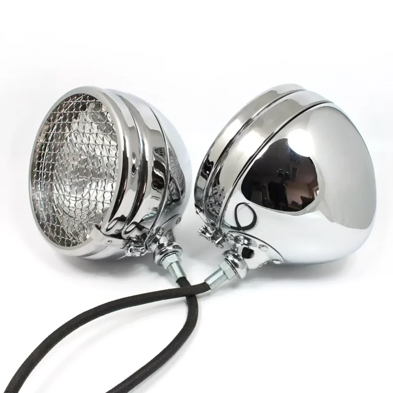 L140 chrome headlamp 8inch with hinged stone-guard Lucas