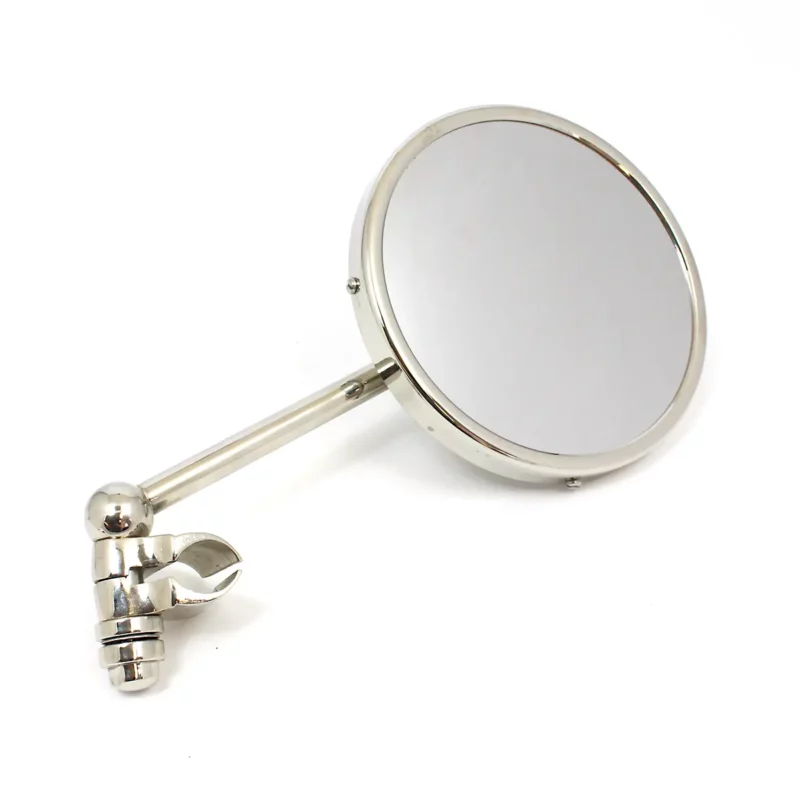 Large round Vintage rearview mirror on arm