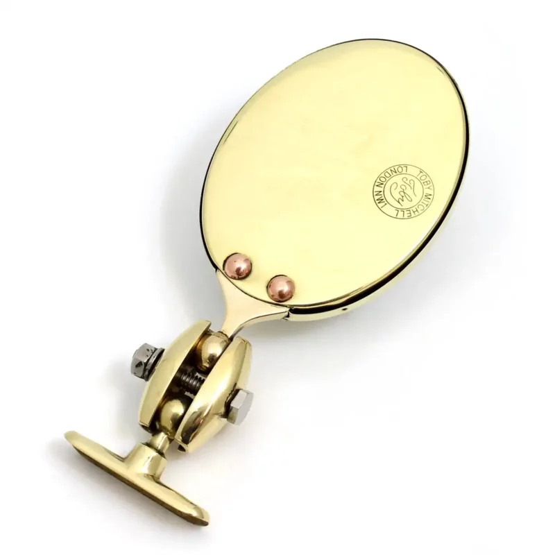 Vintage rear-view mirror oval shape Brass back
